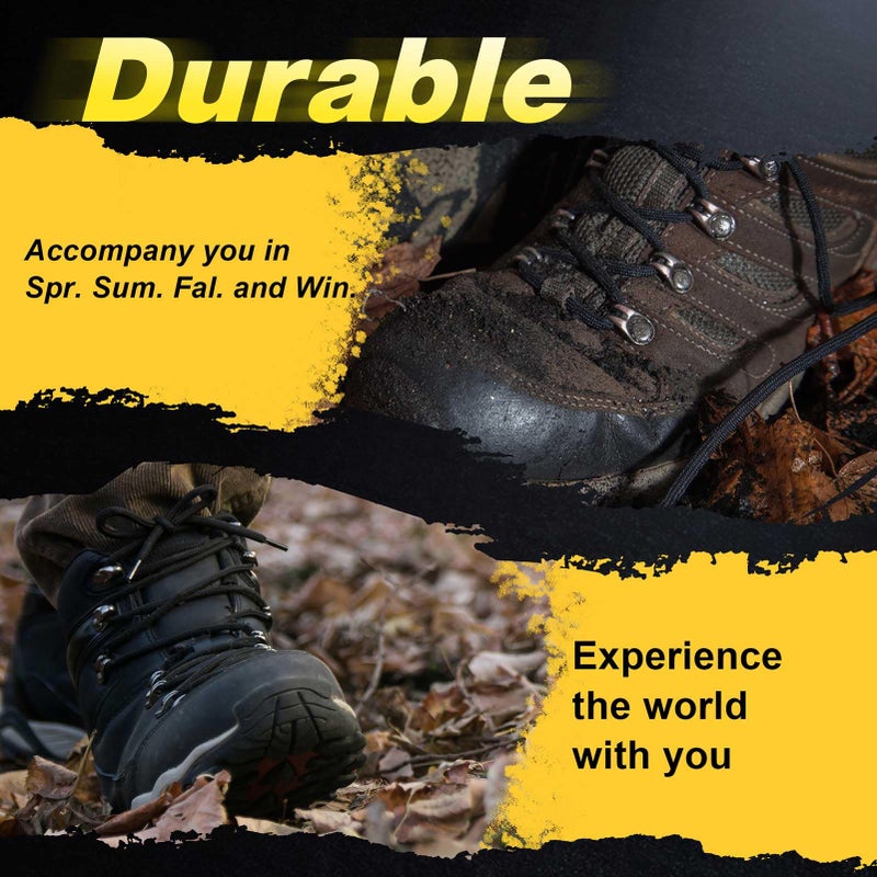 VSUDO 59 Inches Round Dark Gray Boot Laces, 5/32" Diameter Shoe Laces for Boots, Heavy Duty Work Shoestrings, Hiking Shoelaces for Men or Women (2Pairs-Dark Gray-150CM) - Image 5